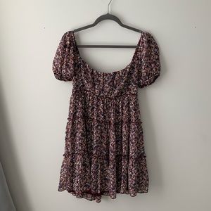 Francesca’s Floral Short Sleeve Mini Dress M NWOT